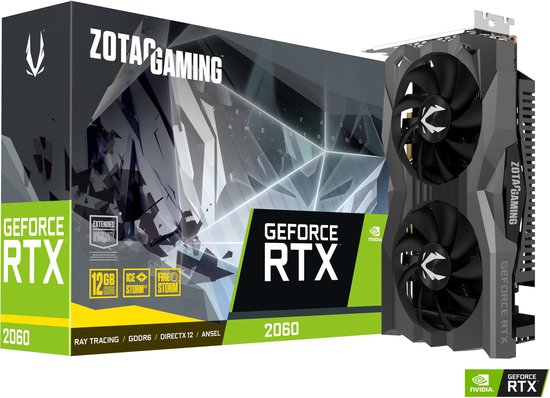 NVIDIA GeForce RTX 2060 12 GB GDDR6 Videokaart 4096×2160 192-bit PCIe 3.0 1x HDMI 3x DisplayPort