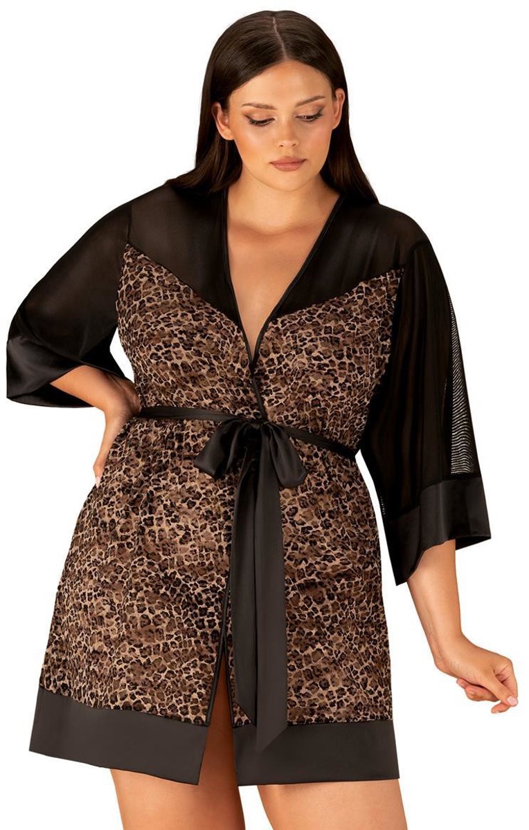Goedkoopste Allunes Sexy Kimono - Luipaardprint