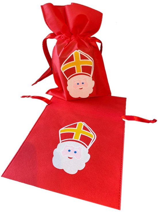 2 stuks sinterklaas geschenkzak 30x20 cm