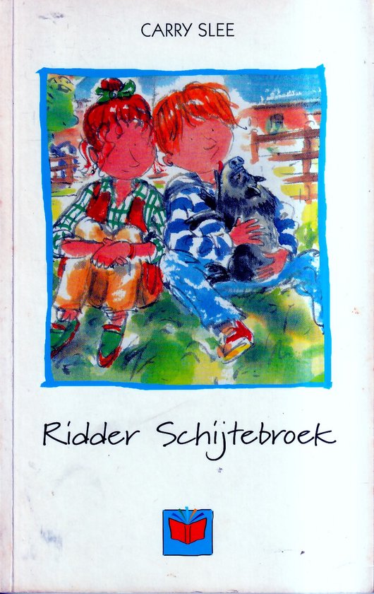 Twee kinderen met een hondje, illustratie van "Ridder Schijtebroek" door Carry Slee.