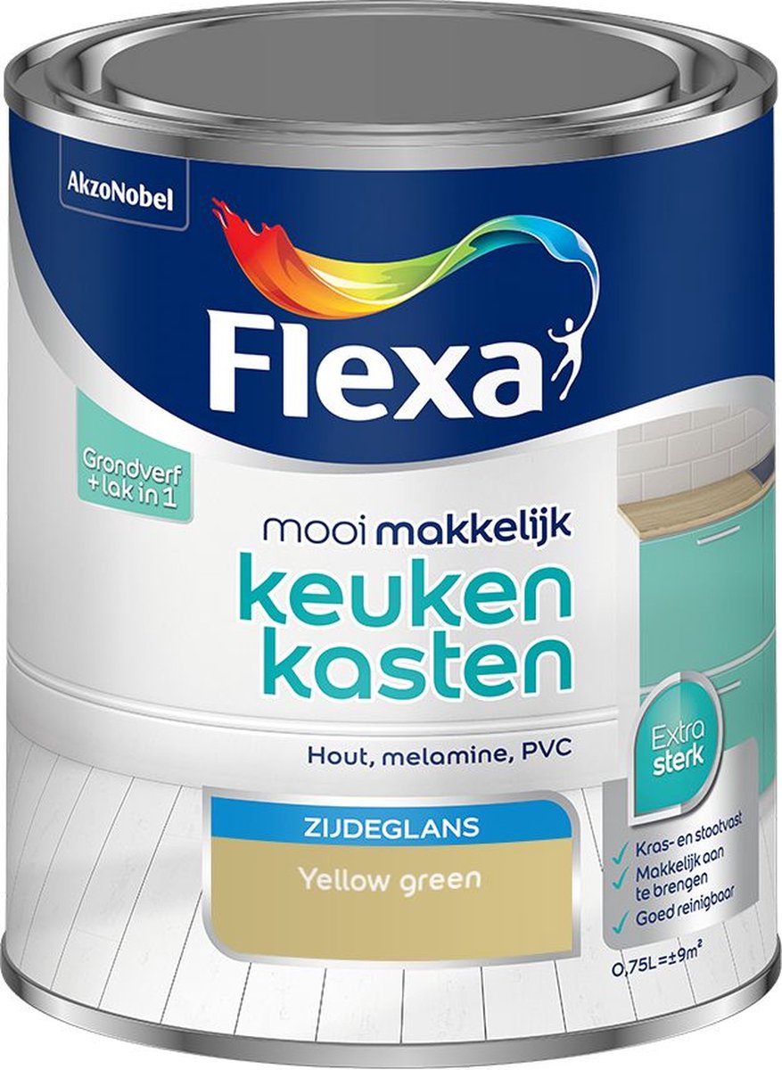 Flexa | Mooi Makkelijk Keukenkasten | Yellow green - Kleur van het jaar 2006 | 750ML