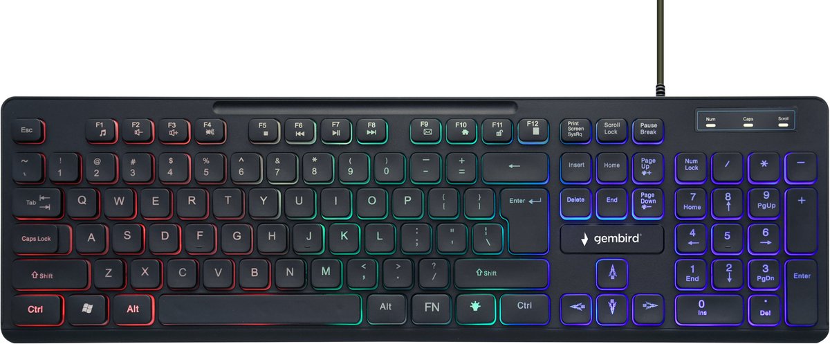 Gembird - Rainbow Backlight Toetsenbord Multimedia  - US Layout - KB-UML-02