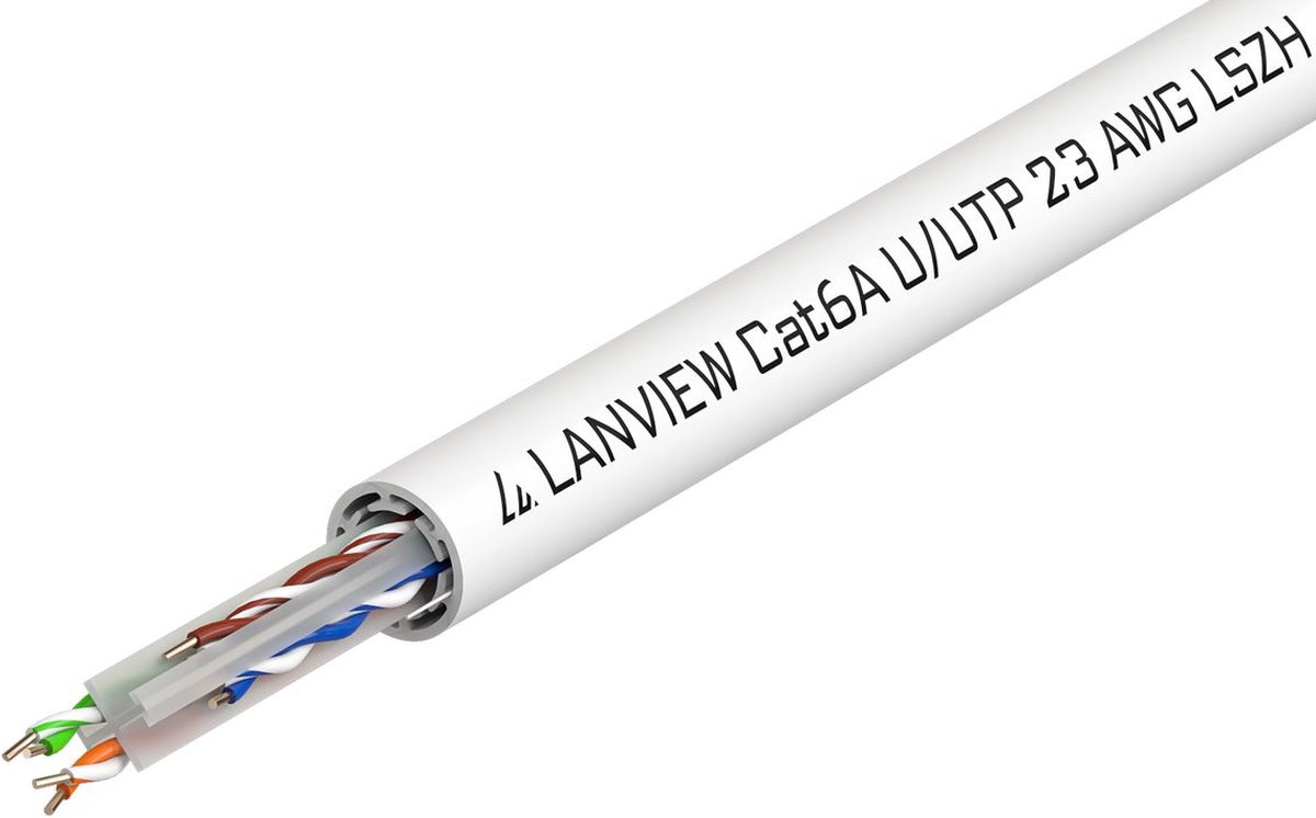 Lanview LVN122182 netwerkkabel Wit 500 m Cat6a U/UTP (UTP)