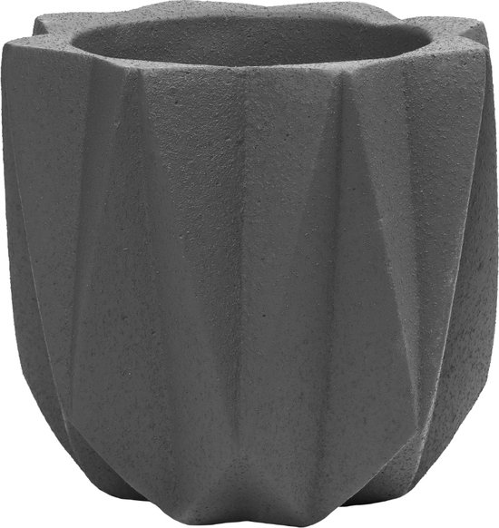 QUVIO Bloempot cement - bloempot - bloempotten - bloempotten voor binnen - bloempotten voor buiten - Pot - Bloem potten - Plantenpotten - 15 x 15 x 14 cm - Grijs