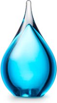 Urnencenter Druppel Mini Urn Kristalglas - Lichtblauw - Urn voor as - Gedenkartikel - Gedenksteen - Overleden - Urn Hond - Urn Kat - Urn Dierbare - Assieraad