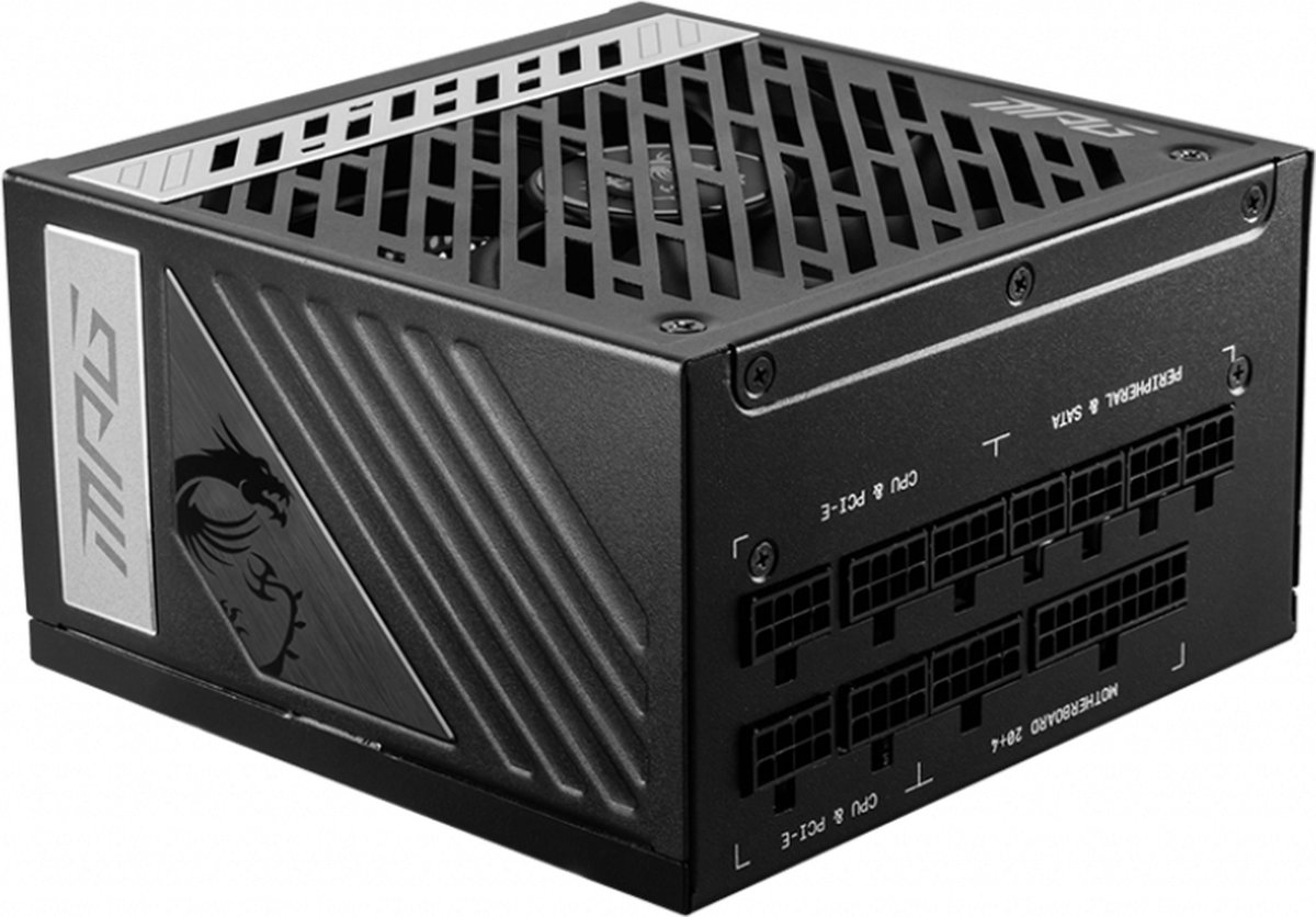 MSI MPG A1000G - Voeding - ATX12V, EPS12V - 80 PLUS Gold - 1000 Watt