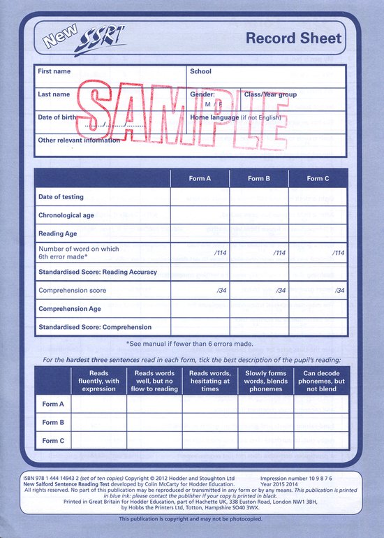 new-salford-sentence-reading-test-record-sheet-pk10-colin-mccarty