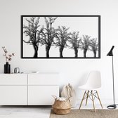 Wanddecoratie |Bomen| Trees | Metal - Wall Art | Muurdecoratie | Woonkamer | Buiten Decor |Zwart| 117x66cm