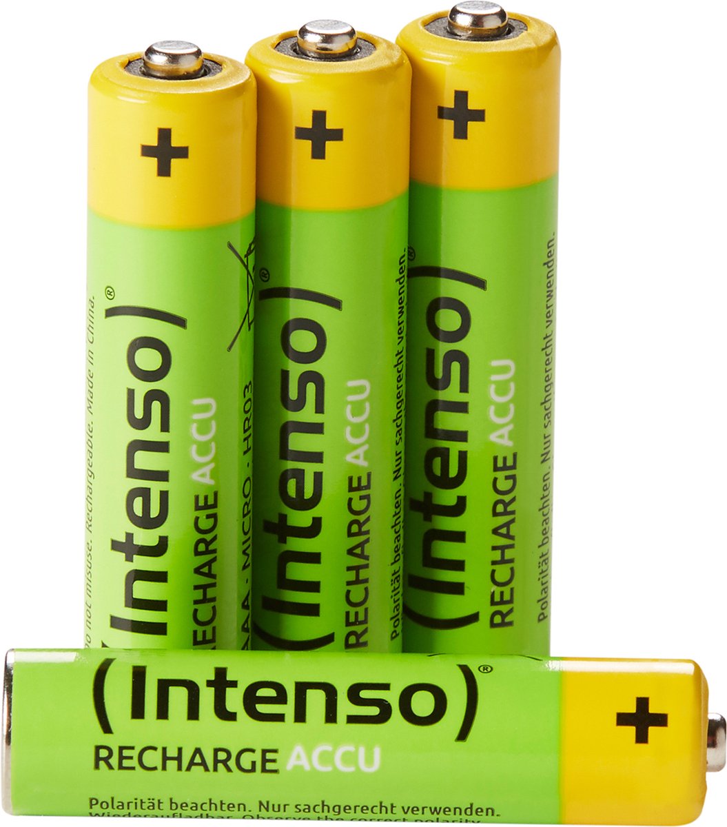 Intenso NiMH-batterij “Energy Eco” – AAA / HR03, 1,2 volt, 1000 mAh (verpakking van 4)