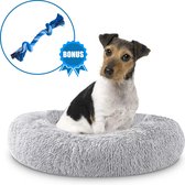 Pawzle Hondenmand - Donut Hondenkussen - Kattenmand - Bed voor Honden & Katten - Wasbaar - 60cm - Grijs