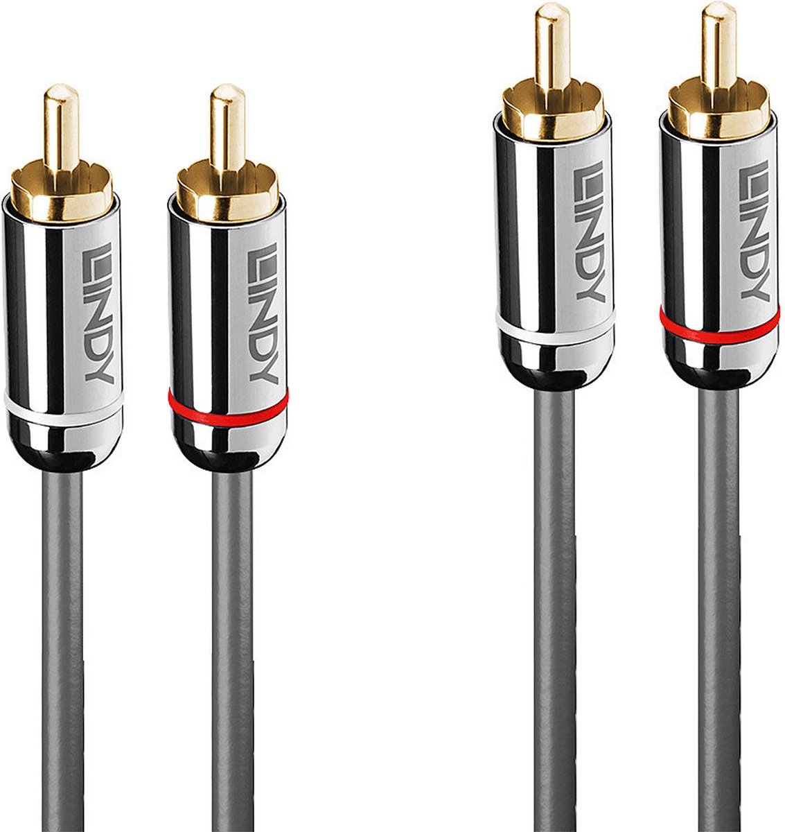 Lindy 35347 audio kabel 3 m 2 x RCA Antraciet