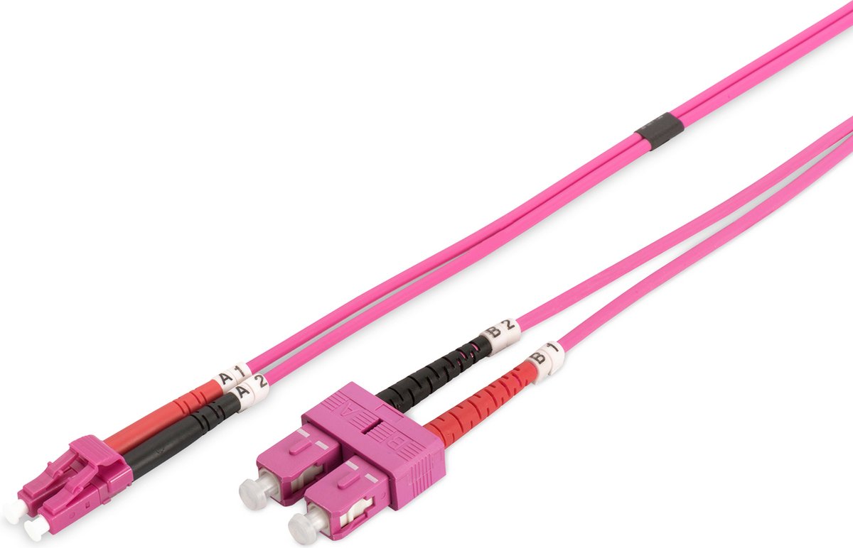 Digitus DK-2532-03-4 Glasvezel kabel 3 meter LC SC I-VH OM4 Violet