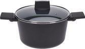 Oneiro’s Luxe Braadpan met deksel - aluminium – ø24 x H 14 cm – koken – tafelen – keuken – koekenpan – inductie – gas – potten – pannen