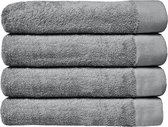 Bol.com HOOMstyle Handdoeken Set - 60x110cm - 4 stuks - Hotelkwaliteit - 100% Katoen 650gr - Grijs aanbieding