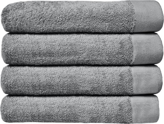 HOOMstyle Handdoeken Set Avenue - 60x110cm - 4 stuks - Hotelkwaliteit - 100% Katoen 650gr - Grijs