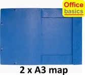 2 x A3 Elastomap Office Basics - extra stevig glans karton - blauw