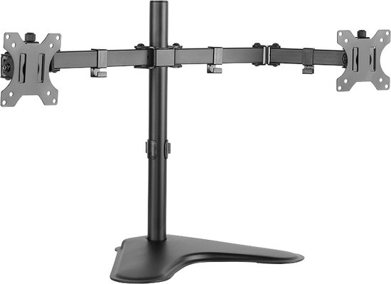 LogiLink BP0045 32'' Doorvoer Zwart, Roestvrijstaal flat panel bureau steun / monitorarm