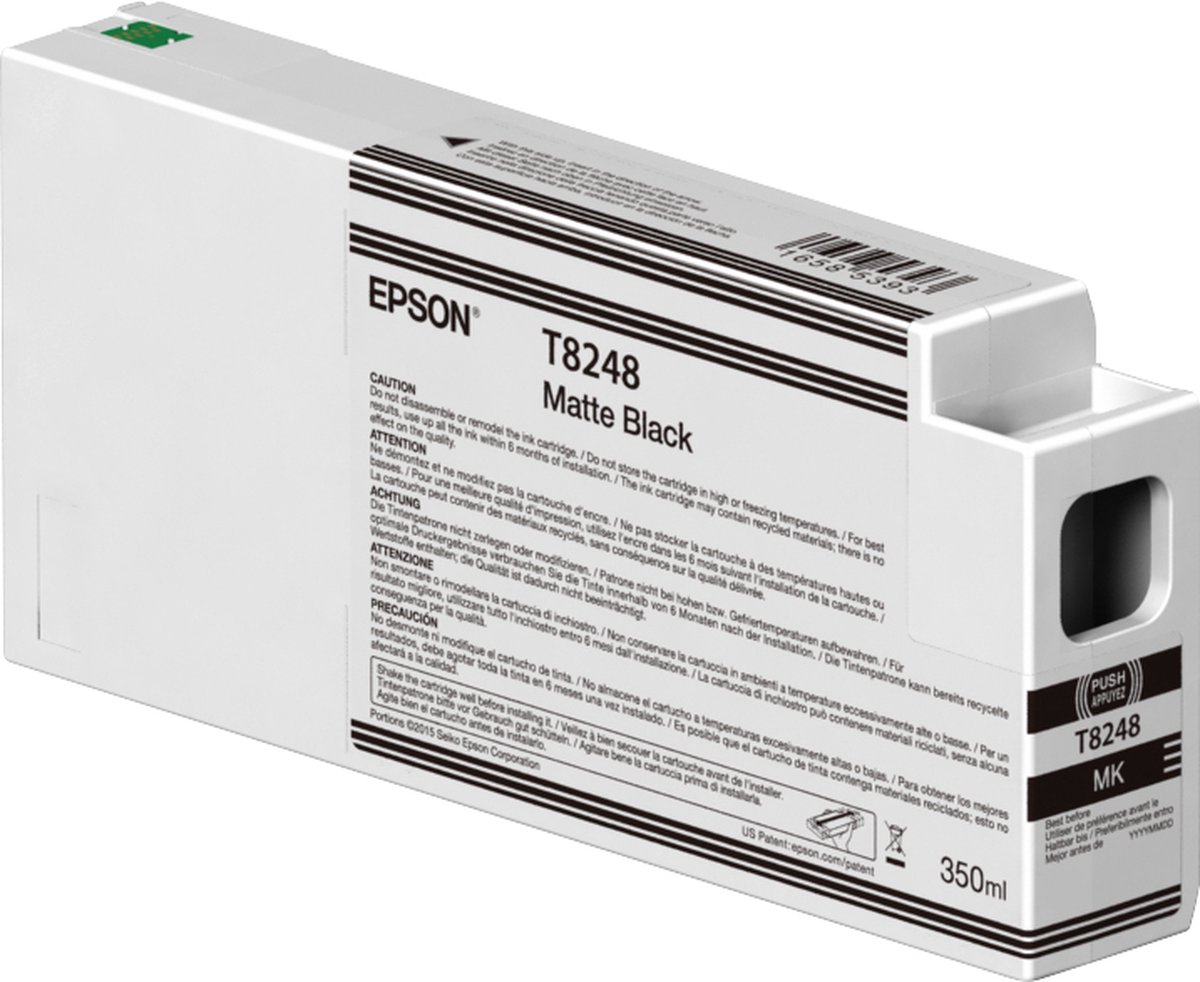 Original Ink Cartridge Epson C13T824800 Black Matte back