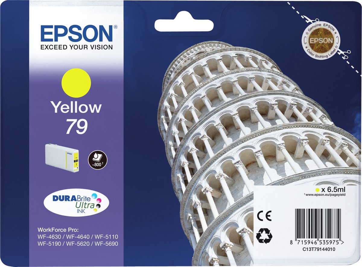 Epson Tower of Pisa 79 DURABrite Ultra inkt, geel, enkelverpakking