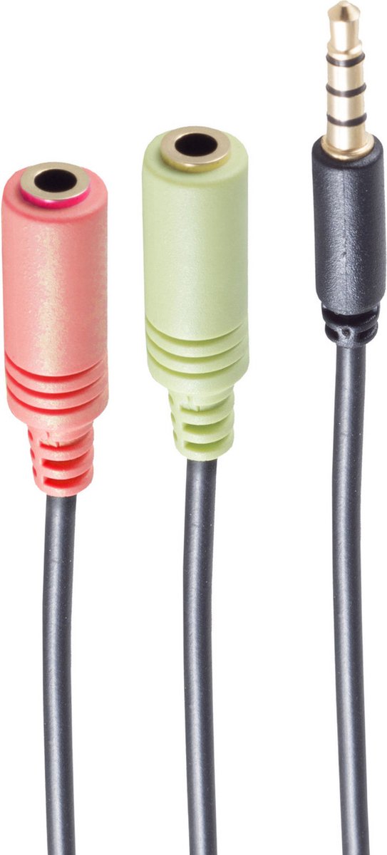 shiverpeaks BS14-05041 audio kabel 0,25 m 2 x 3.5mm 3.5mm Zwart