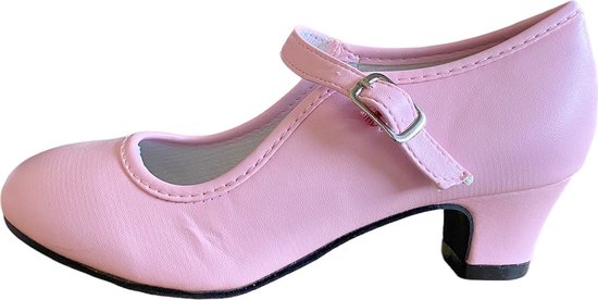 Spaanse Prinsessen schoenen licht roze maat 27 (binnenmaat 17,5 cm) bij jurk verkleedkleding meisje