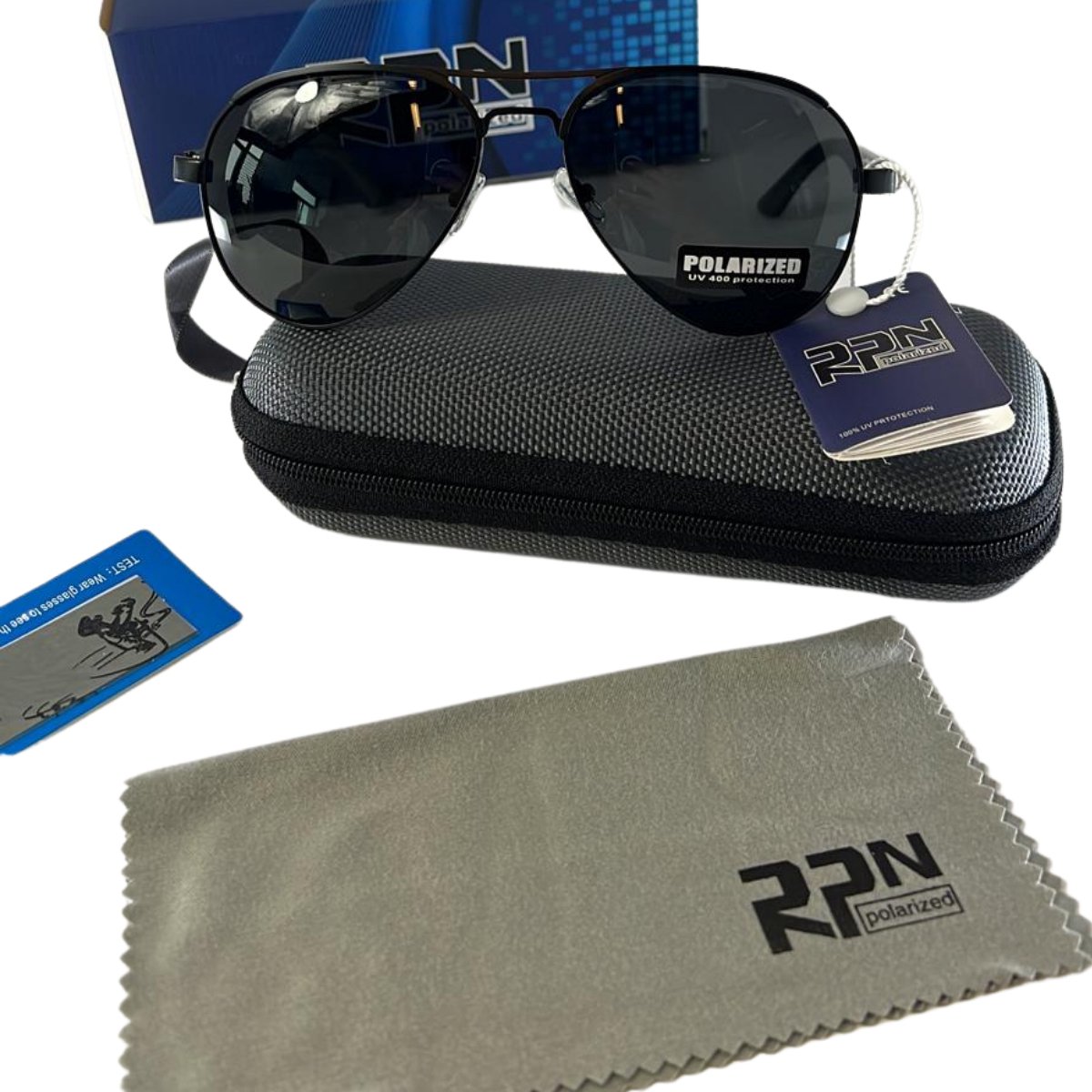 Premium Zonnebril - UV4000 - Polariserend - Zwart met grijs