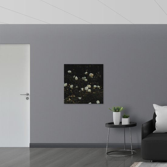 WallClassics - Drapeau - Buisson à Fleurs Witte - Photo 80x80 cm sur drapeau polyester