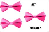 6x Vlinder strik donker roze - Hamston Festival thema feest party gala feest hollywood