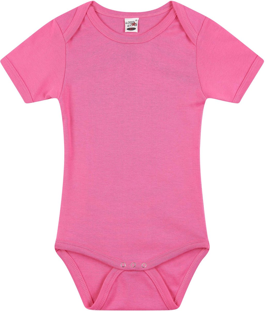 Logo star baby romper setje 2 stuks maat 68 fuchsia