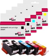 Go4inkt compatible met Canon PGI-550/CLI-551 bk/pbk/c/m/y inkt cartridges multipack zwart/foto zwart/cyaan/magenta/yellow - 5 stuks