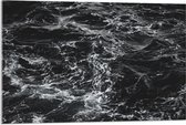 WallClassics - Acrylglas - Golvende Zee Zwart/Wit - 90x60 cm Foto op Acrylglas (Wanddecoratie op Acrylaat)