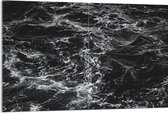 WallClassics - Acrylglas - Golvende Zee Zwart/Wit - 120x80 cm Foto op Acrylglas (Wanddecoratie op Acrylaat)