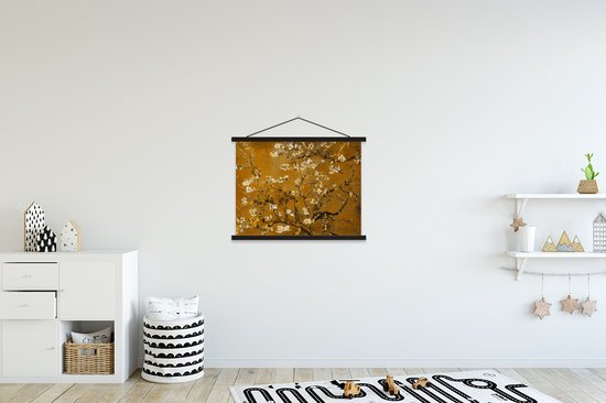 Affiche scolaire - Fleur d'amandier - Vincent van Gogh - Or - 60x45 cm - Lattes noires