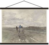 Wagon de ferme sur une route de campagne - Peinture d'Anton Mauve affiche textielposter 60x45 cm