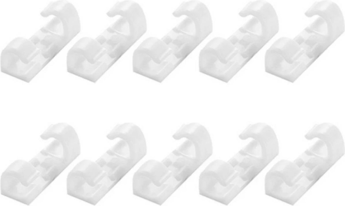 *** 20 Stuks Kabel Clips - Kabel Houder - Zelfklevend - Kabelbinder - Wit - van Heble® ***