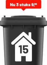 Container stickers huisnummer WIT | Staffelkorting 3 stuks 9,95,- | Kliko sticker voordeelset | Cijfer stickers weerbestendige 1234567890 | containerstickers |