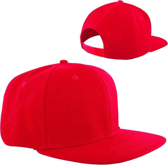 High profile snapback cap - Rood