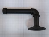 Toiletrolhouder van steigerbuis, ijzer, kleur zwart, 215 mm breed, 110 mm hoog.