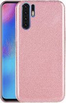 HB Hoesje Geschikt voor Huawei P30 Pro - Glitter Back Cover - Roze