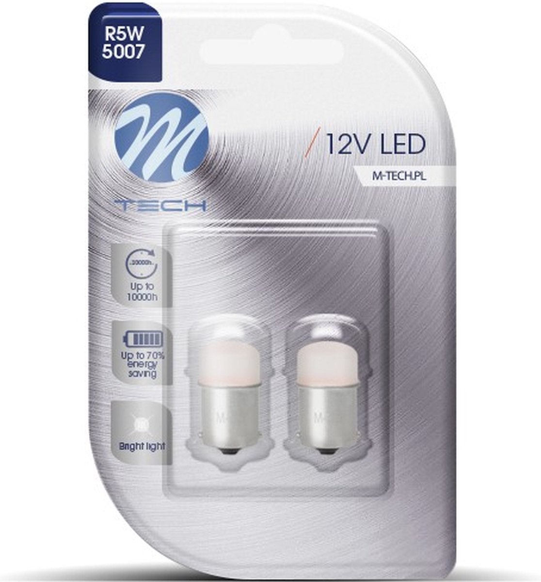 M-Tech LED - BA15s / R5W/R10W 12V - Basic 9x Led diode - Rood - Set