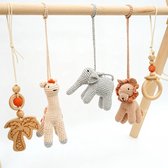 Mpa Products -Babygym Hout Gehaakte Hangers –  Activity Gym – Interactief Speelgoed – Baby – 0 Jaar – CE Gecertificeerd – Kraamcadeau –Babyshower – Playmat – Duurzaam