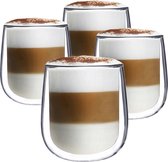 Luxe Dubbelwandige Koffieglazen - Cappuccino Glazen - Dubbelwandige Theeglazen - 350 ML - 4 Stuks