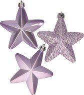 Décorations de Noël étoiles en plastique 6x st lilas violet 7 cm