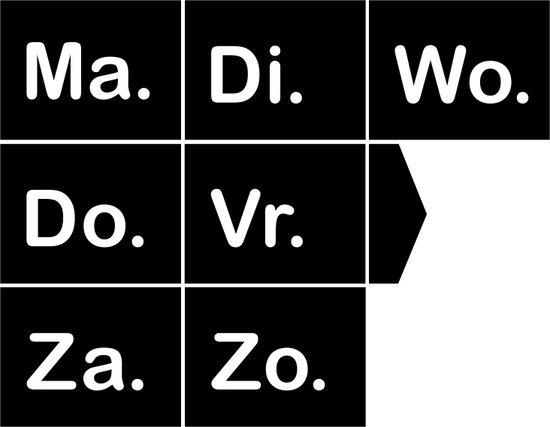 Magneetset Dagen van de week (basic black)| Dagritme planbord| PictoMix
