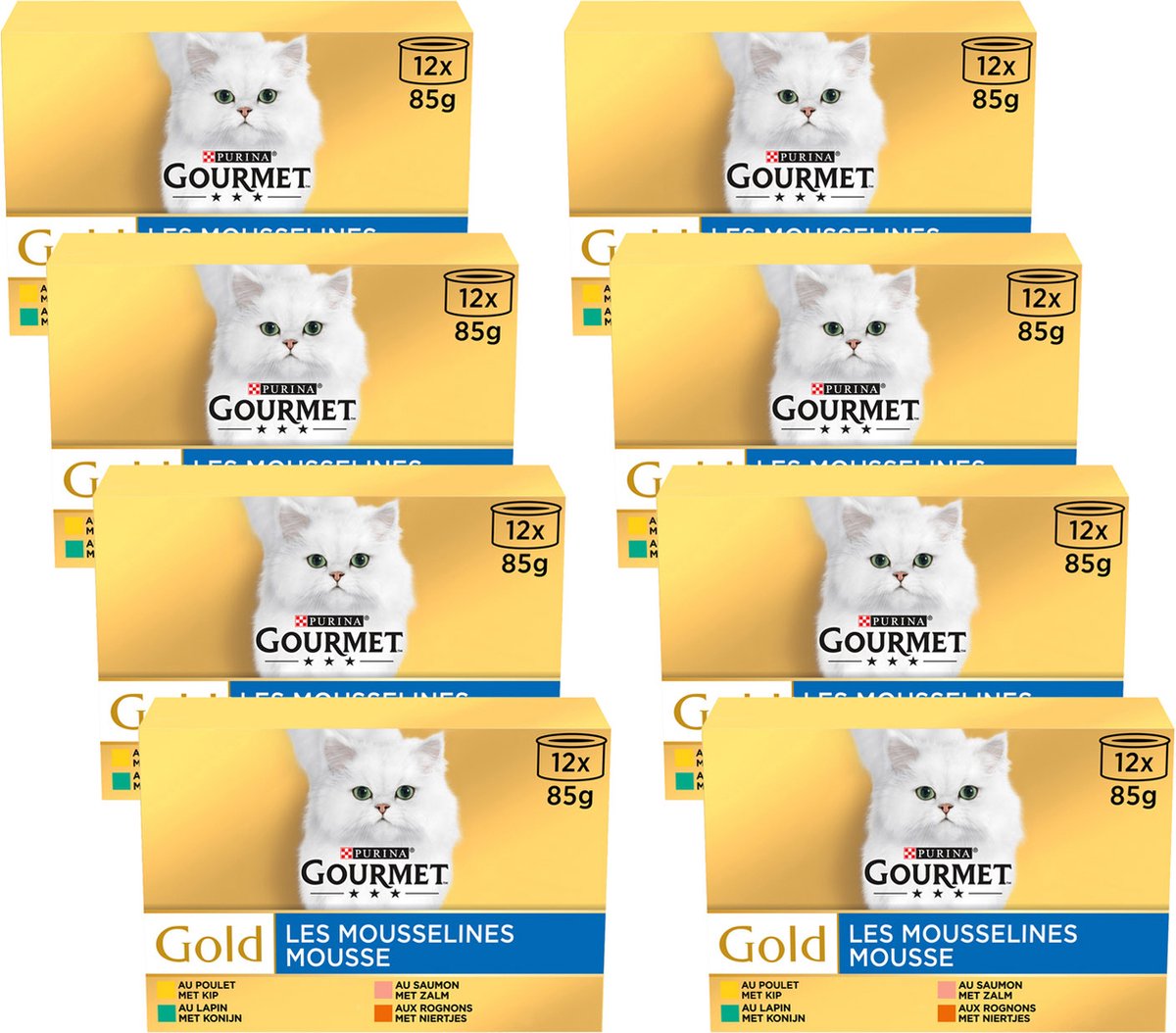 4x Gourmet Gold Multipack Fijne Mousse Blauw 12 x 85 gr