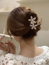Nerissa- Luxe Haarklem bloemetjes- Haarclip/Haarspeld - Haaraccessoires Bruiloft- Goud
