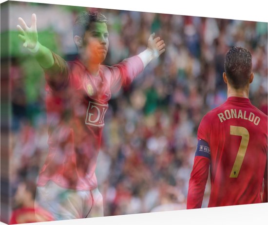 MALNINK™ - Cristiano Ronaldo Canvas Print – 60 x 40 cm – Hoogwaardige Kwaliteit – Inclusief Frame en Ophangset