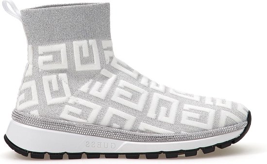 Guess Zyla Dames Sneakers - White Silver - Maat 39