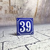 Numéro de maison en émail bleu / blanc n ° 39