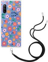 Sony Xperia 10 III Hoesje met Koord Always have flowers Designed by Cazy